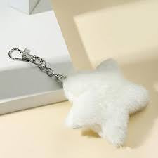 White Star Pom Keychain