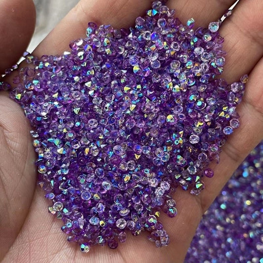 Dark Violet AB 3mm Pointback Crystals