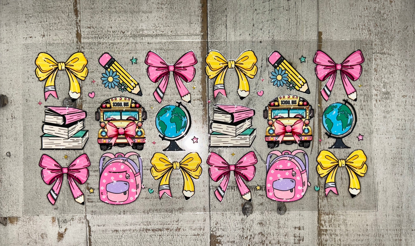 Back to School Bow UV DTF Wrap