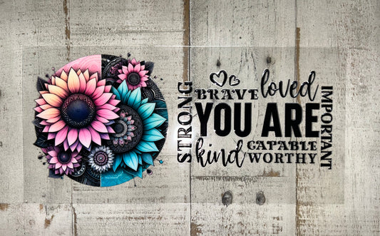 Floral Affirmations UV DTF Wrap