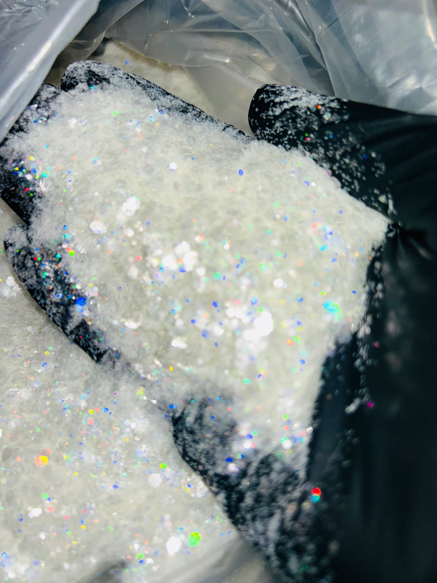 White Iridescent Holographic Chunky Glitter