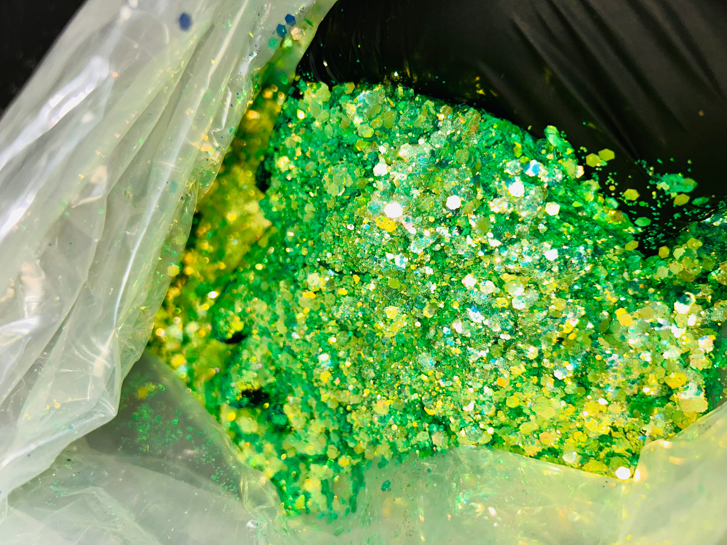 Neon Green Iridescent Chunky Glitter