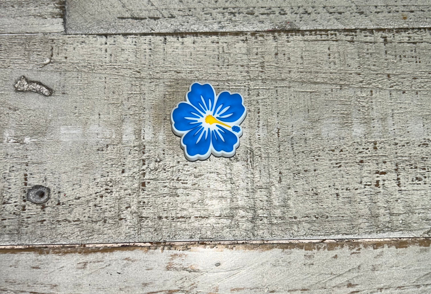 Blue Hibiscus Flower Shoe Charm