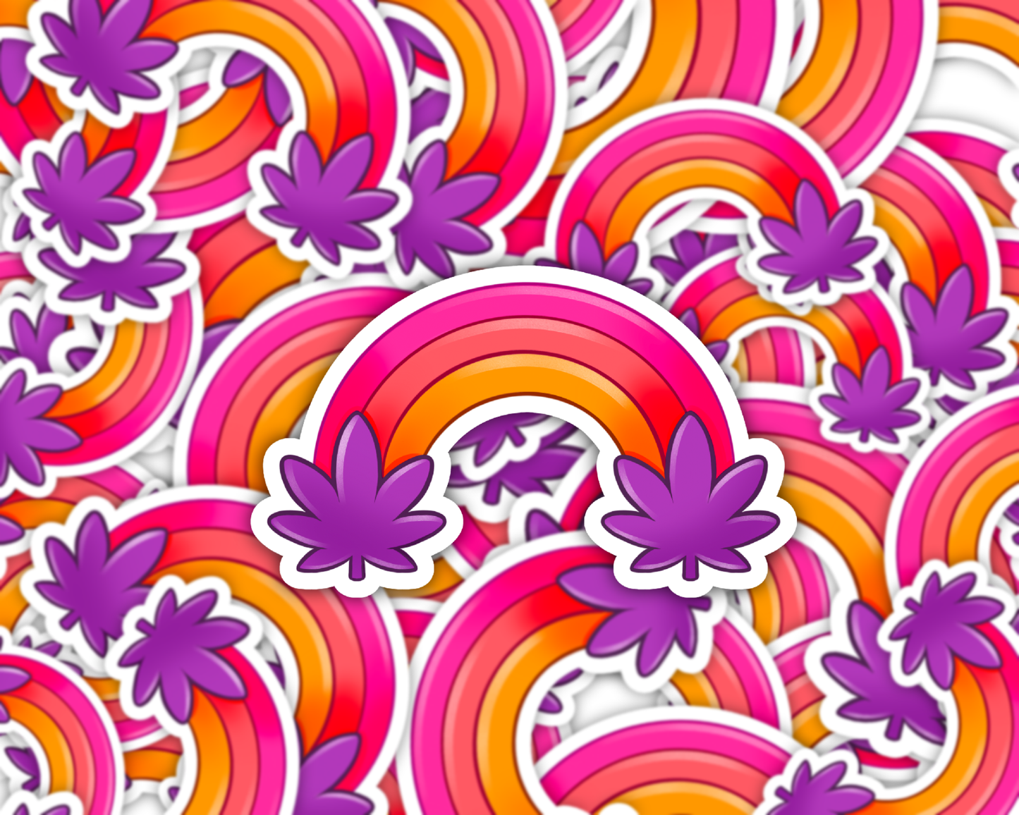 Rainbow Leaf Arch Vinyl Sticker