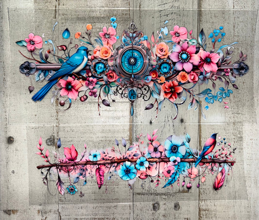 Vintage Garden Birds – 2pc UV DTF Wrap