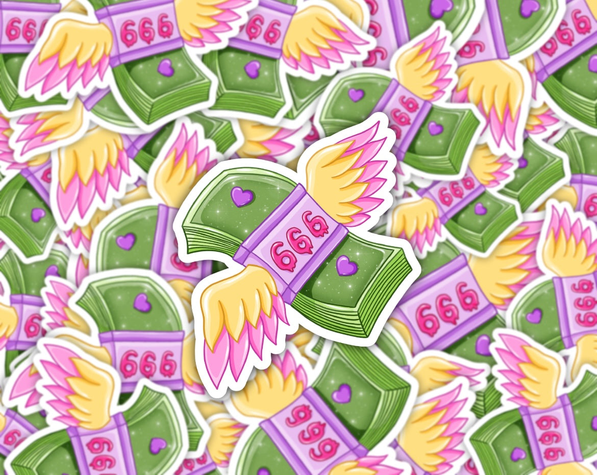 Angel Number Money Stack Vinyl Sticker