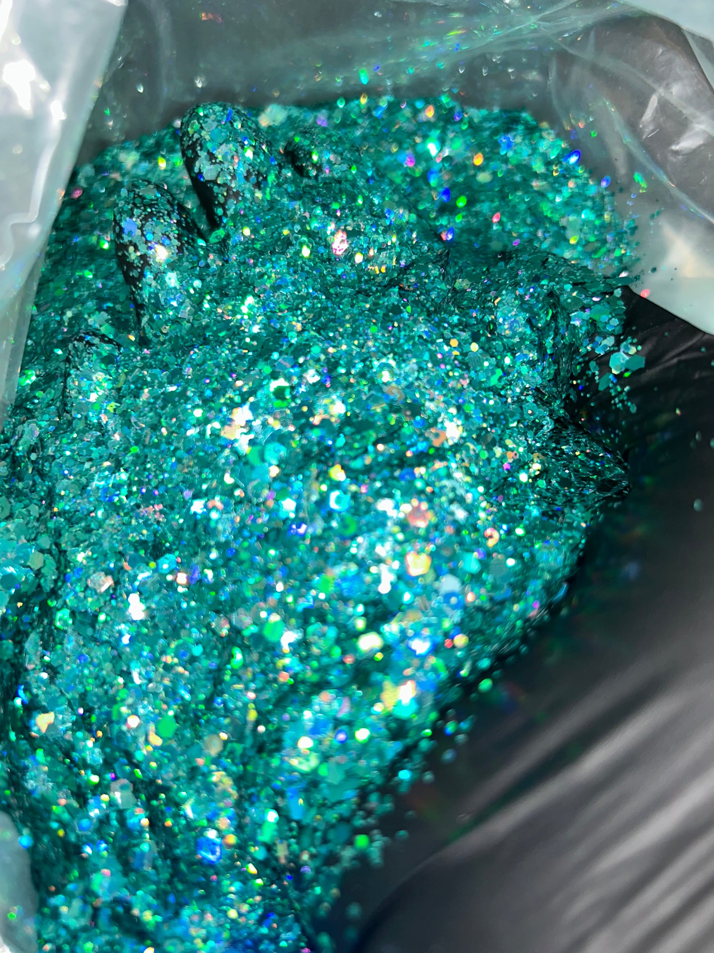 Teal Holographic Chunky Glitter