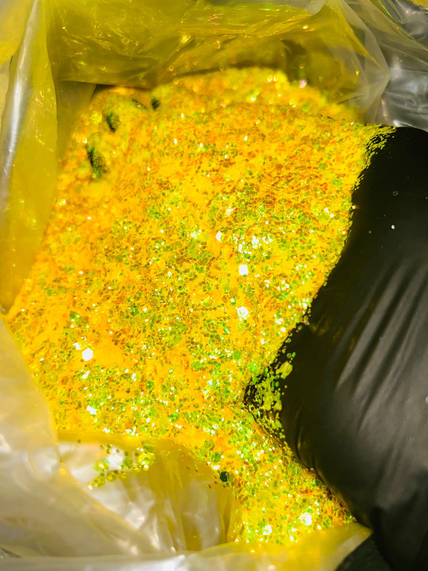Neon Yellow Iridescent Chunky Glitter