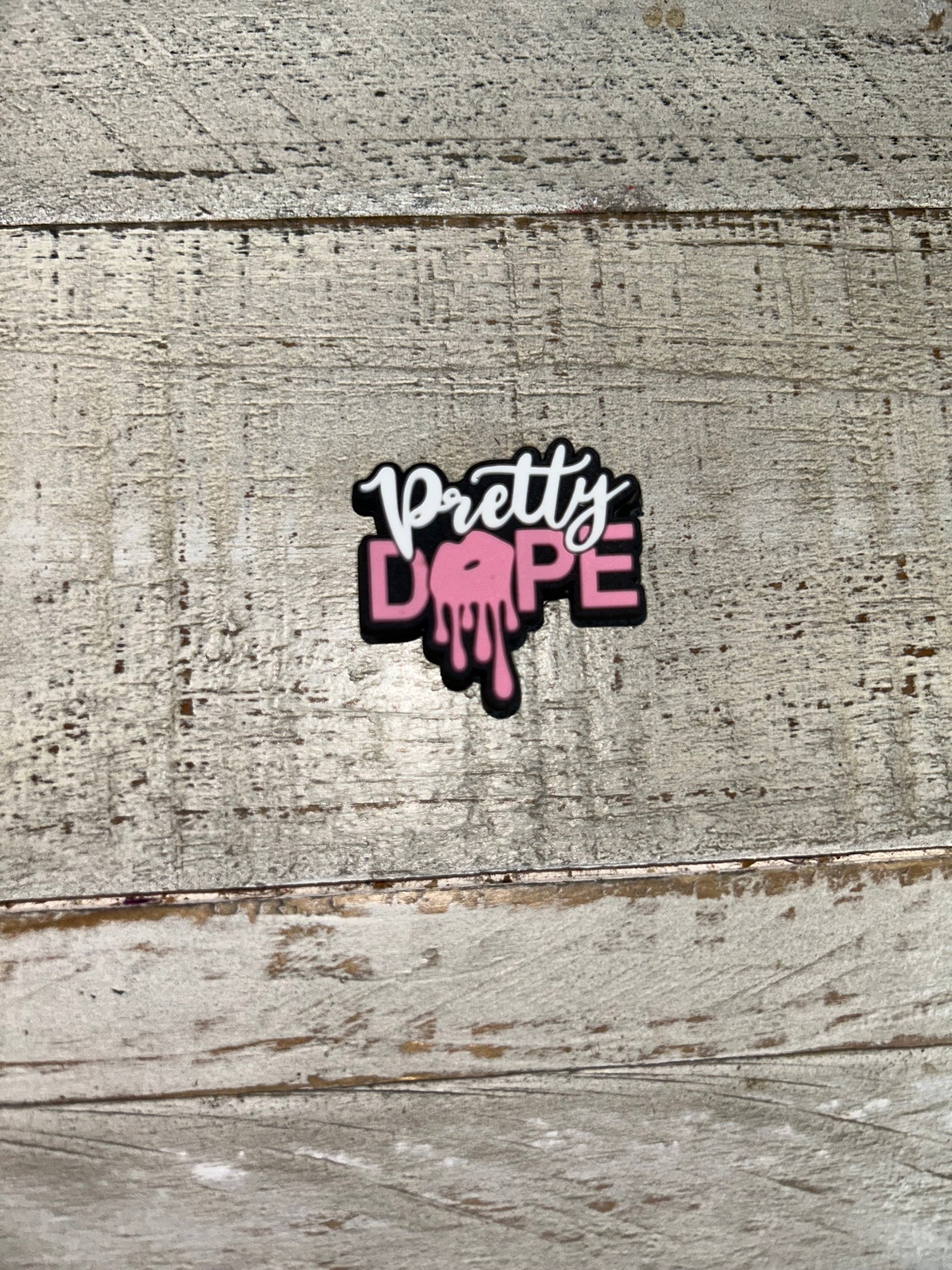 Pretty Dope Pink & White Shoe Charm