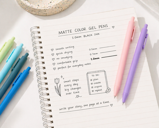 Matte Color Gel Pens — Black Ink (31 Colors)