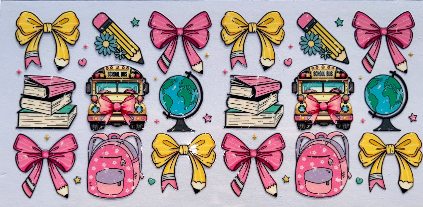 Back to School Bow UV DTF Wrap