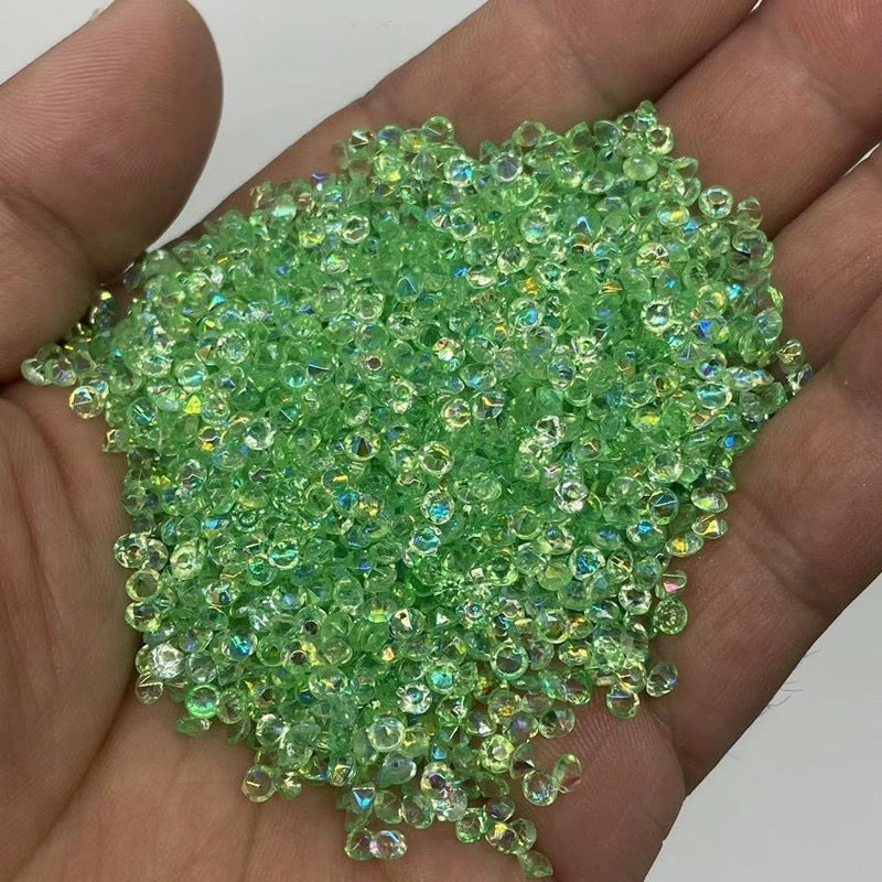 Light Emerald AB 3mm Pointback Crystals