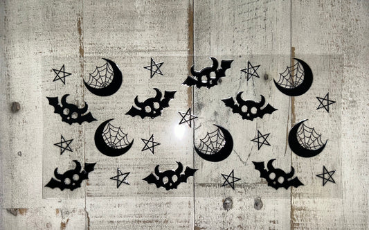 Gothic Moon & Bat UV DTF Wrap