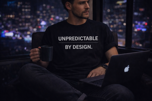 Unpredictable by Design Tee – Minimal Statement Shirt