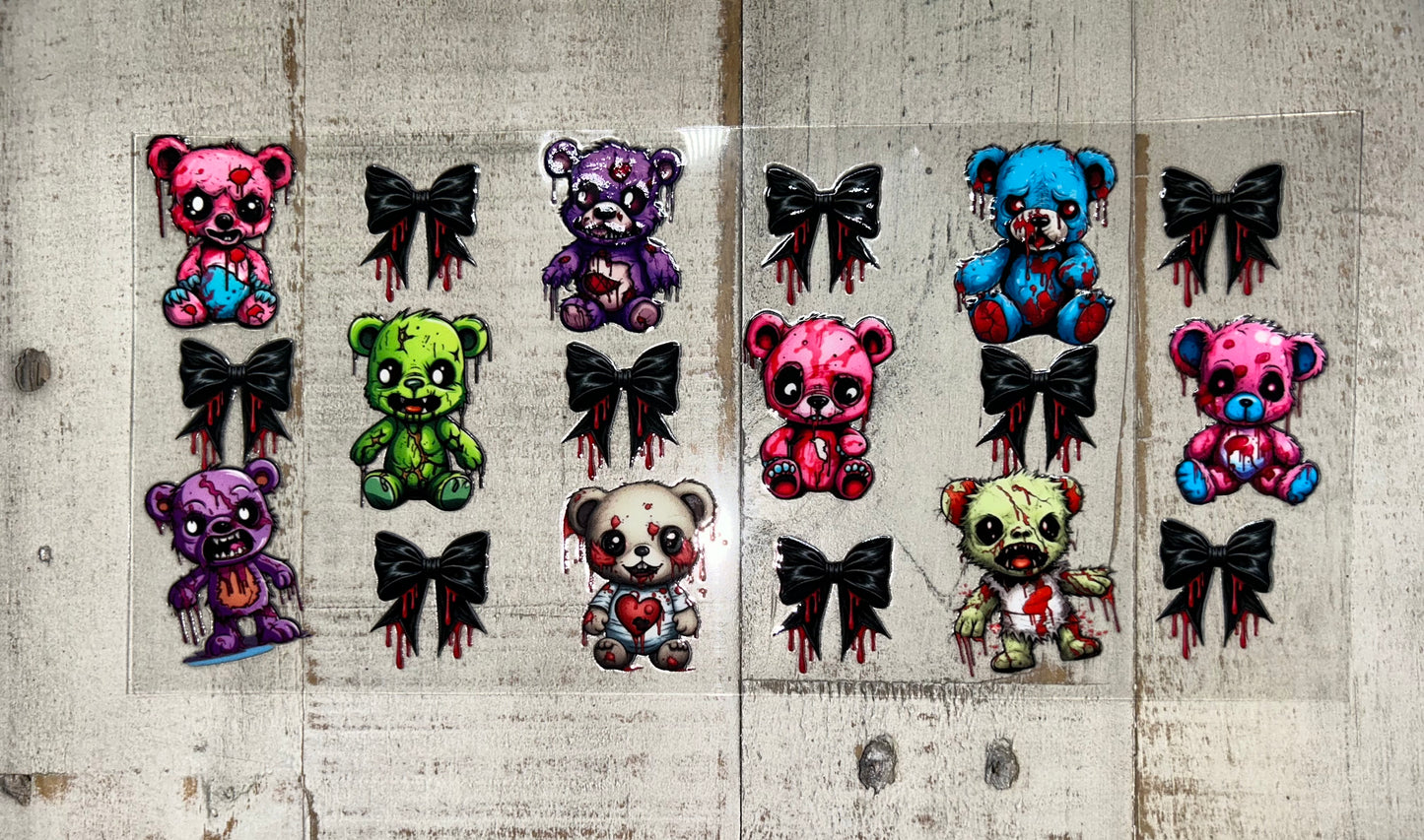 Bloody Bears & Bows UV DTF Wrap
