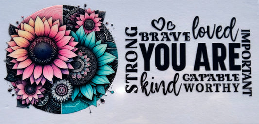 Floral Affirmations UV DTF Wrap