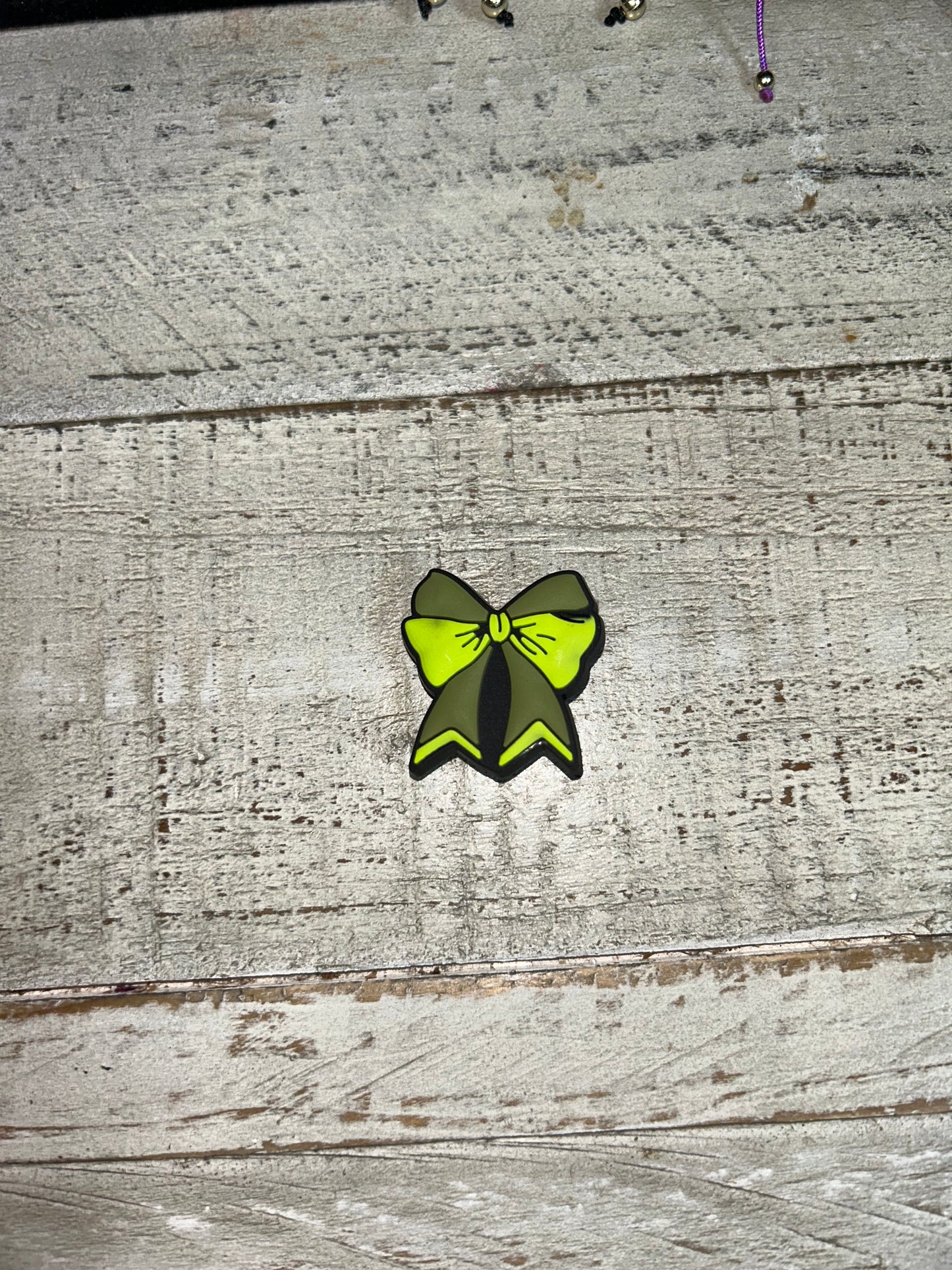 Green Bow Shoe Charm
