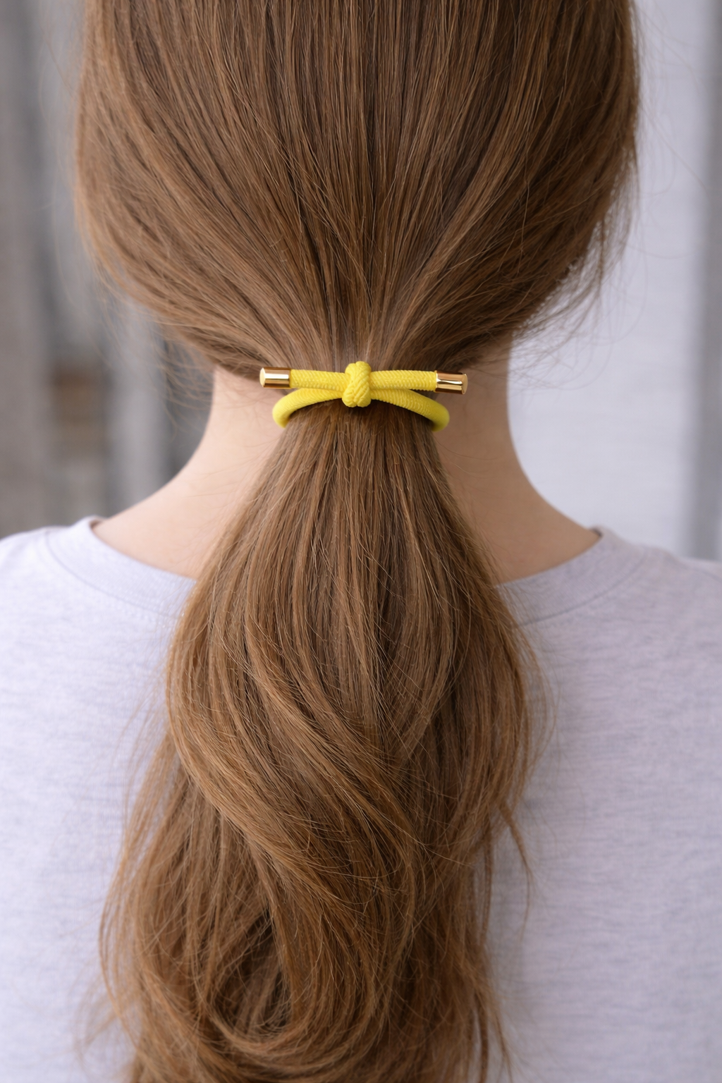 Twisted Knot Hair Tie Bracelet — Gold Tip Elastic