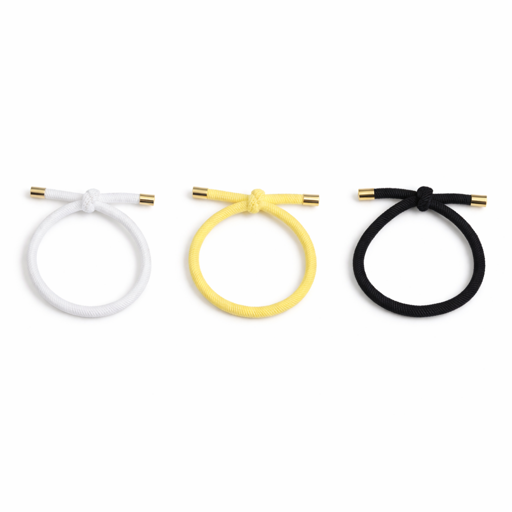 Twisted Knot Hair Tie Bracelet — Gold Tip Elastic
