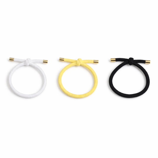 Twisted Knot Hair Tie Bracelet — Gold Tip Elastic