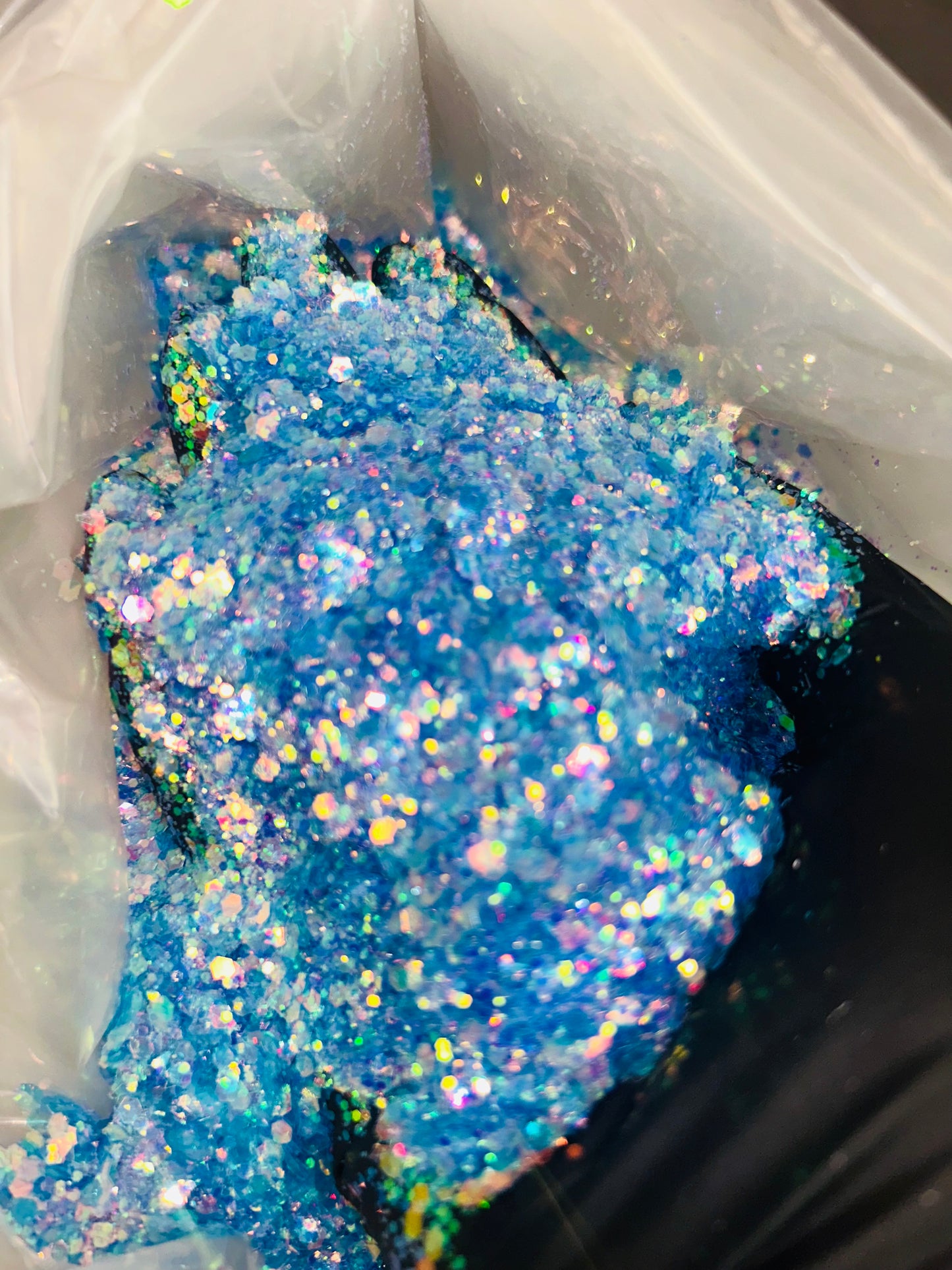 Light Blue Iridescent Chunky Glitter
