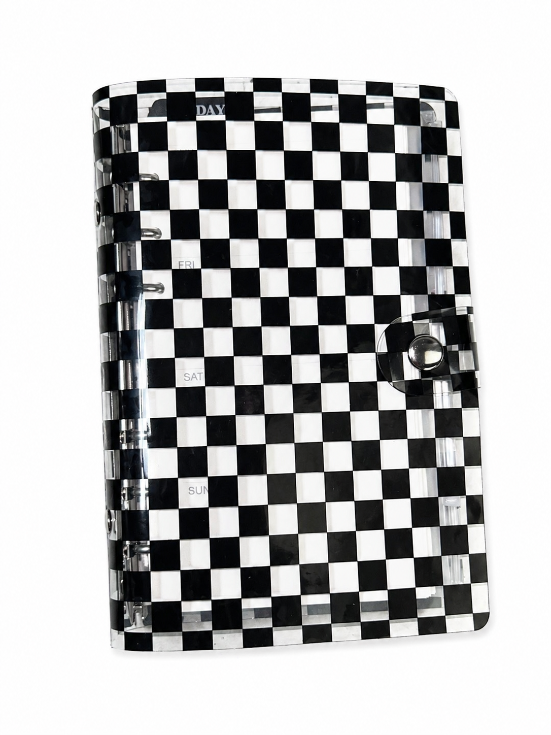 All-In-One Checkerboard Planner Kit – 6-Ring Binder + Pens, Stickers & Full Setup