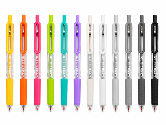 Acrylic Gel Pens – 12 Colors | Smooth Ink Journal Pens (0.7mm)