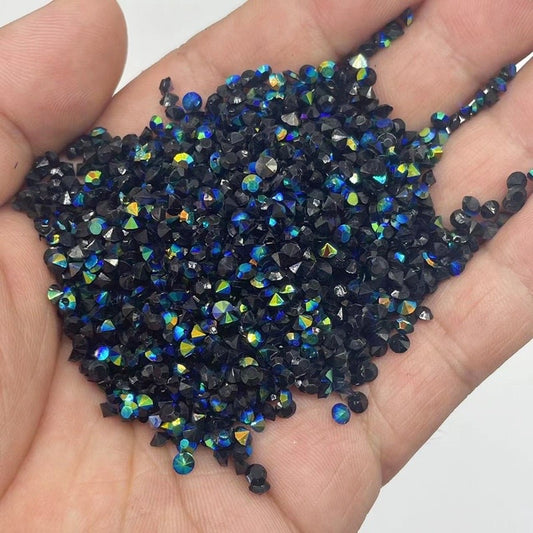 Black AB 3mm Pointback Crystals