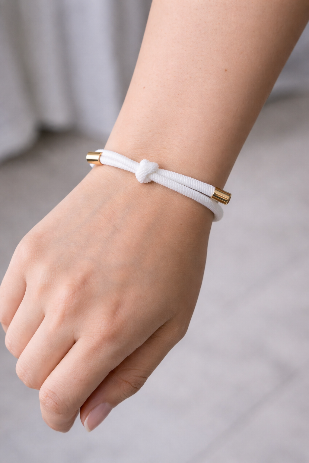 Twisted Knot Hair Tie Bracelet — Gold Tip Elastic