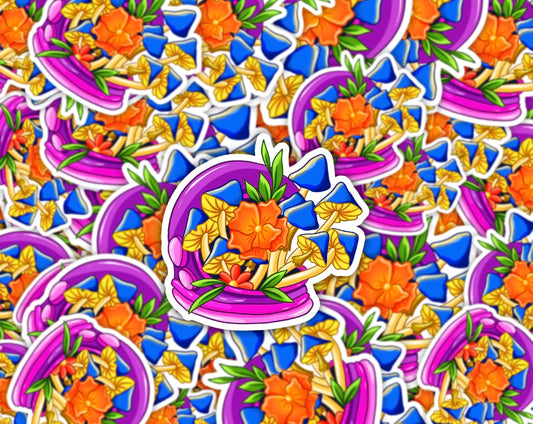Psychedelic Floral Portal Vinyl Sticker