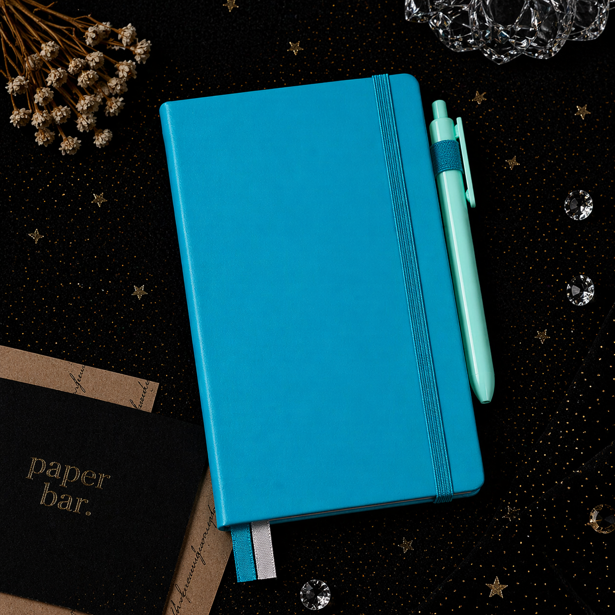 A5 Hardcover Journal Notebook – Elastic Closure + Pen Holder