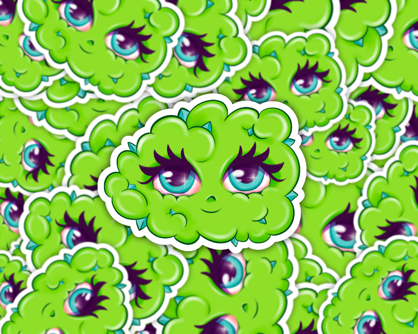 Nuggie Cloud Face Vinyl Sticker