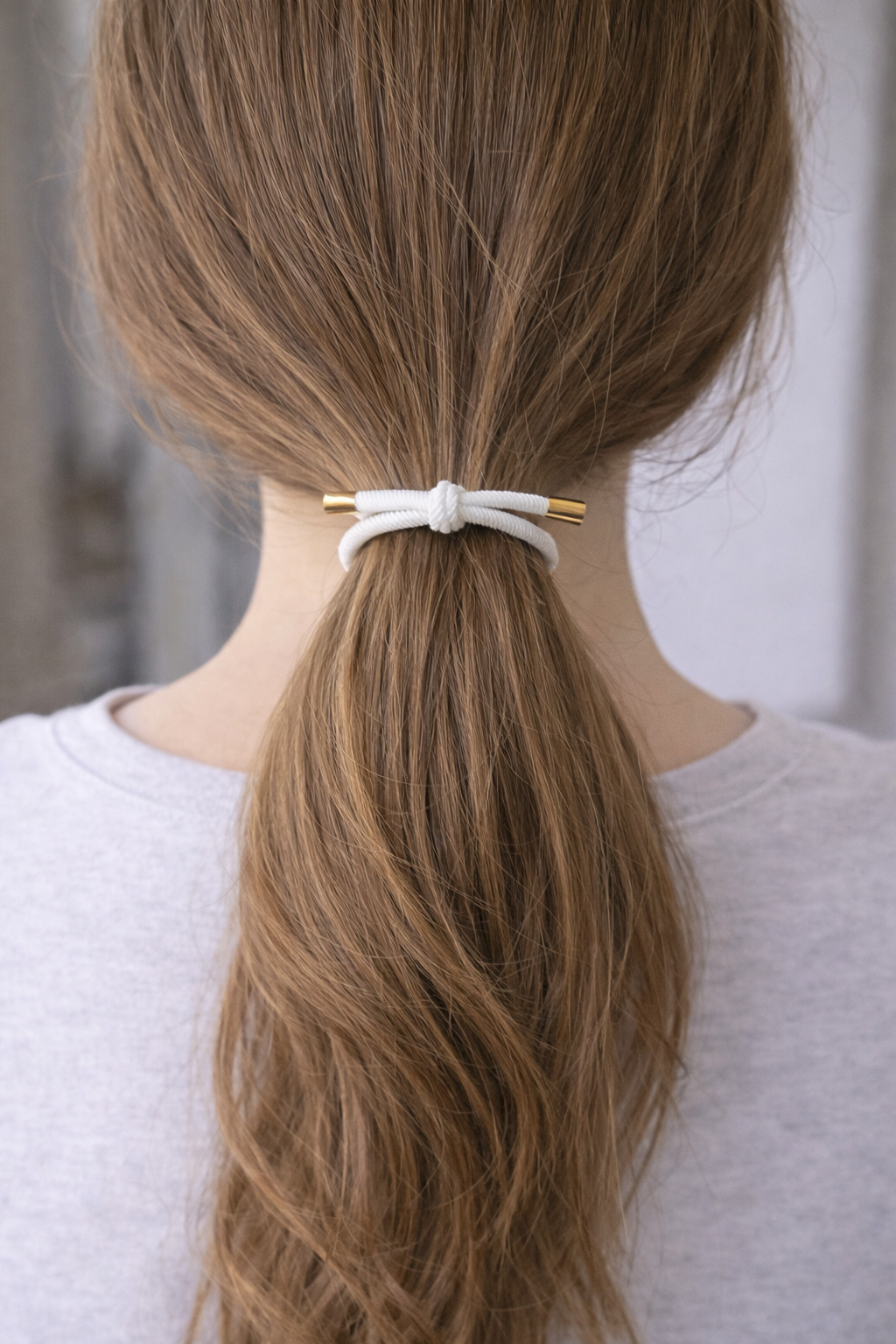 Twisted Knot Hair Tie Bracelet — Gold Tip Elastic