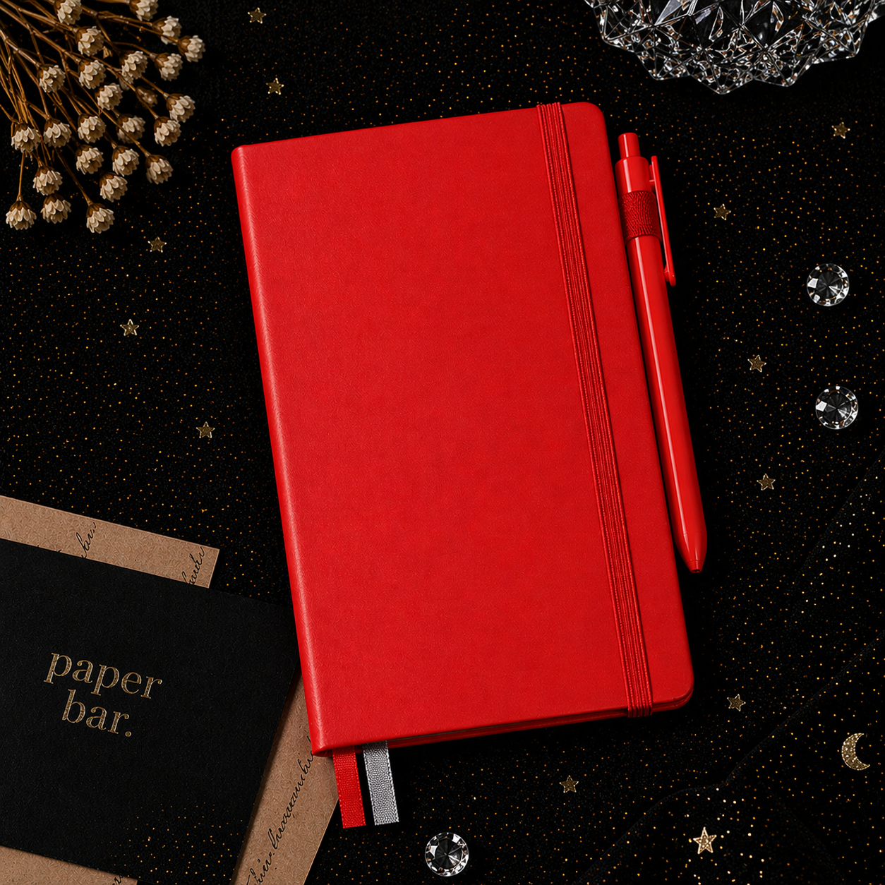 A5 Hardcover Journal Notebook – Elastic Closure + Pen Holder
