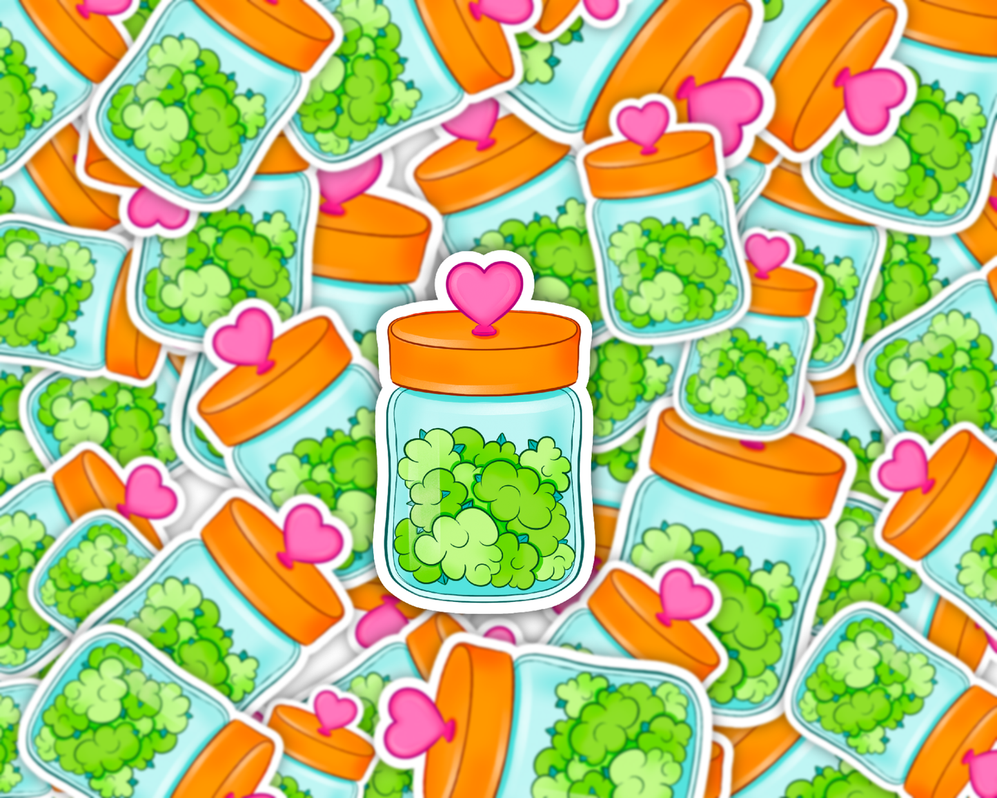 Heart-Lidded Nuggie Jar Vinyl Sticker