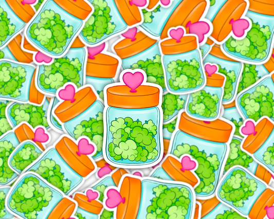 Heart-Lidded Nuggie Jar Vinyl Sticker