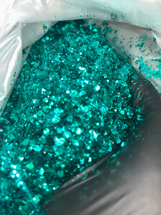 Teal Metallic Chunky Glitter
