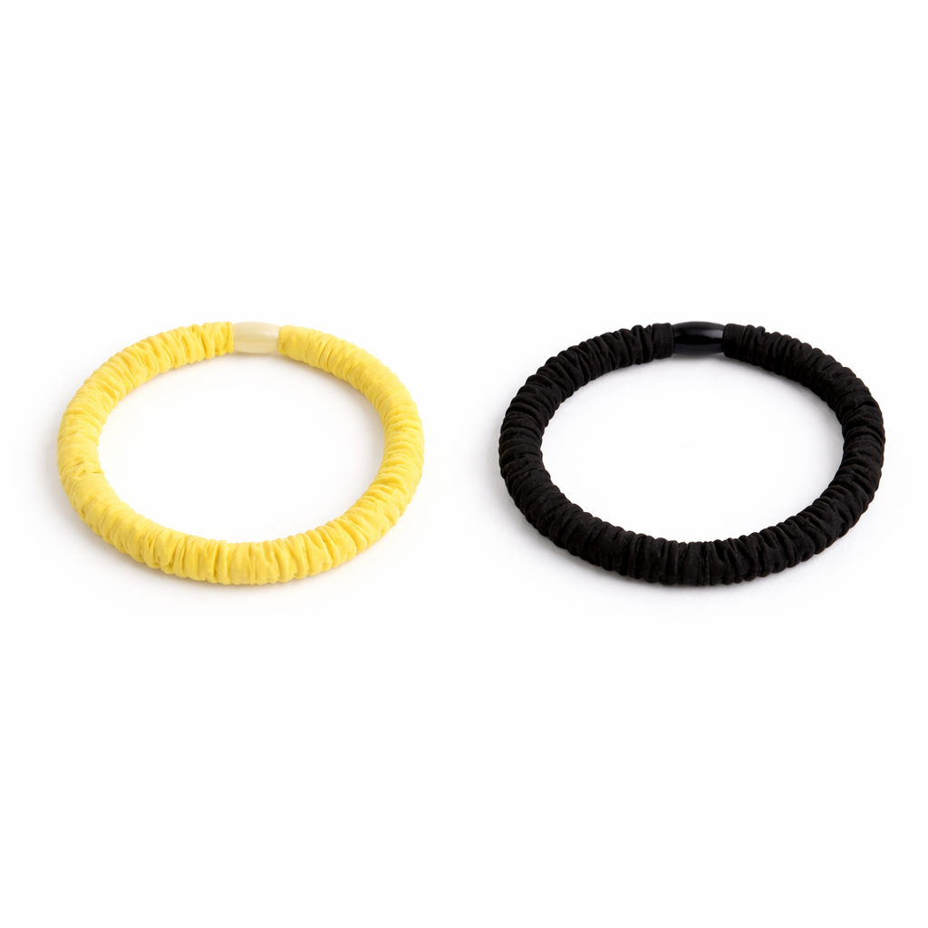 Slim Silk Scrunchie Hair Tie Bracelet – Soft Stretch Elastic