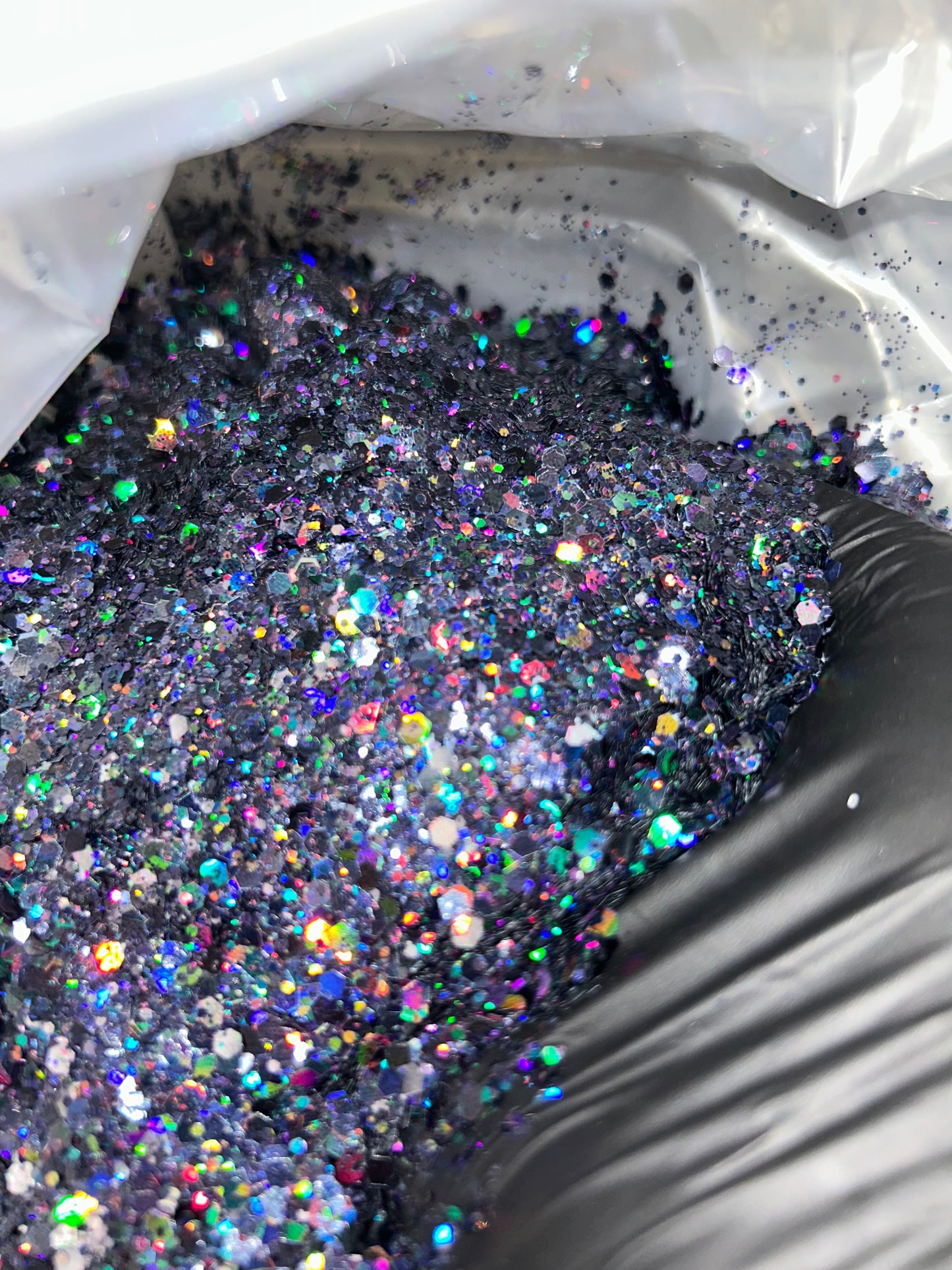 Black Holographic Chunky Glitter