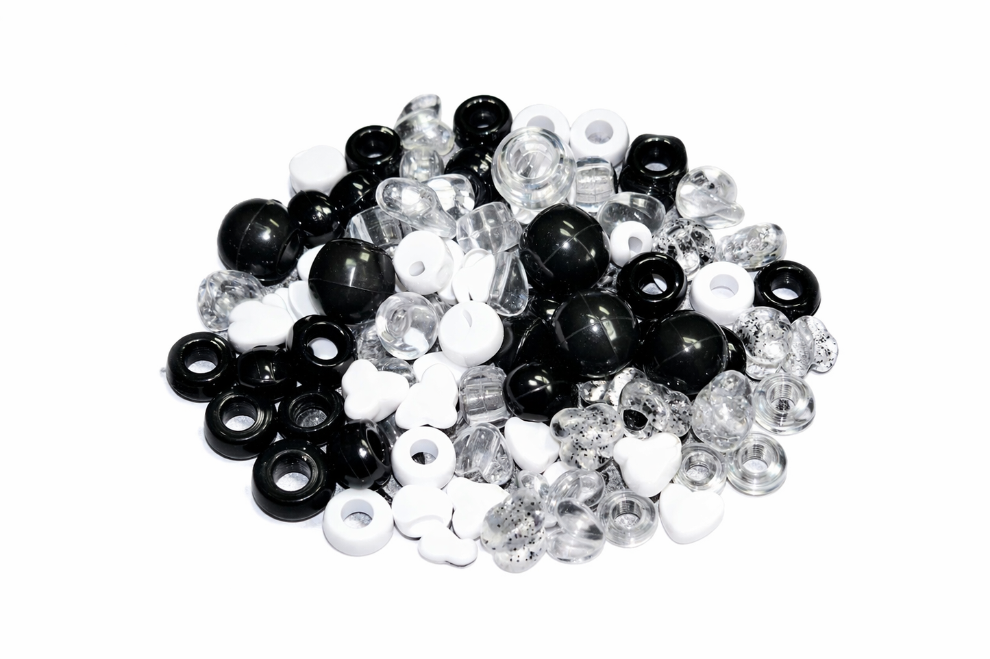 🖤 Mono Bead Shot — Black, White & Clear Mix | Creative Culture