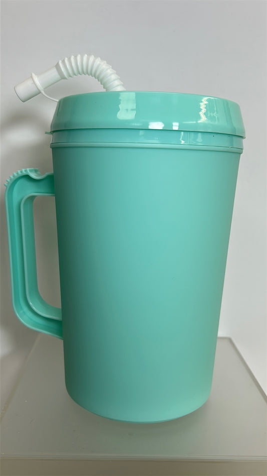 Teal🥤 Mega Mug – 34oz Oversized Cup with Handle & Straw