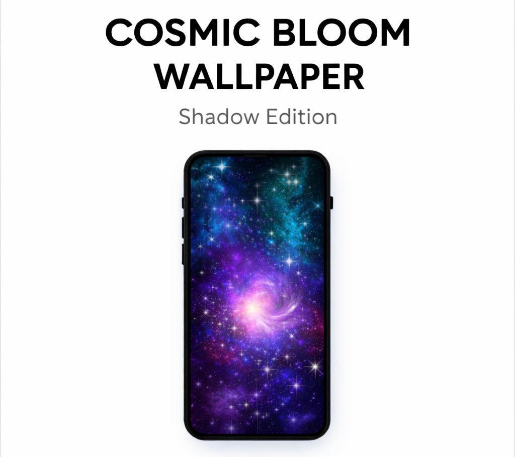 🌙 Cosmic Bloom: Shadow Edition — Digital Wallpaper