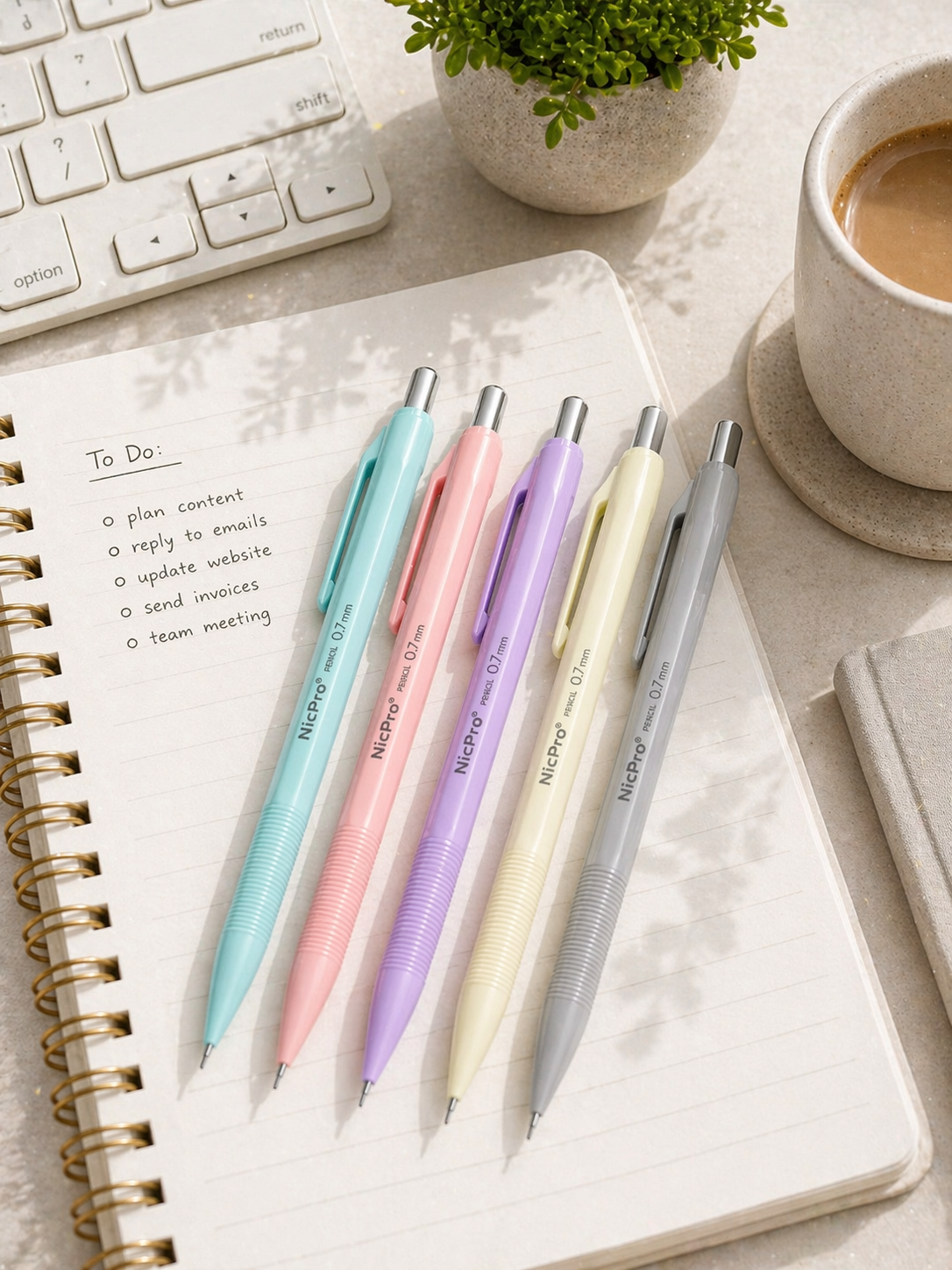 Pastel Mechanical Pencil (.7mm) | Refillable | 5 Colors
