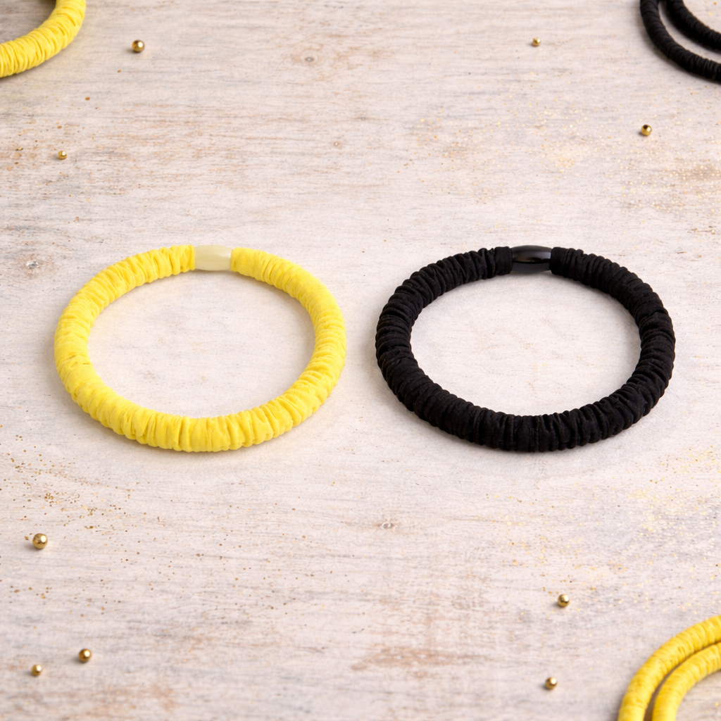 Slim Silk Scrunchie Hair Tie Bracelet – Soft Stretch Elastic