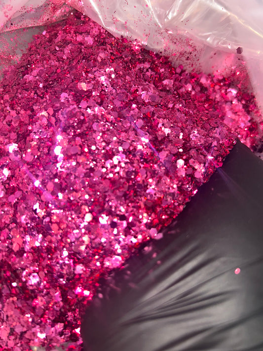 Peony Pink Metallic Chunky Glitter