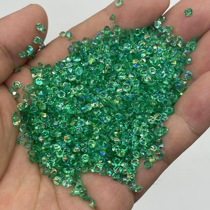 Emerald AB 3mm Pointback Crystals