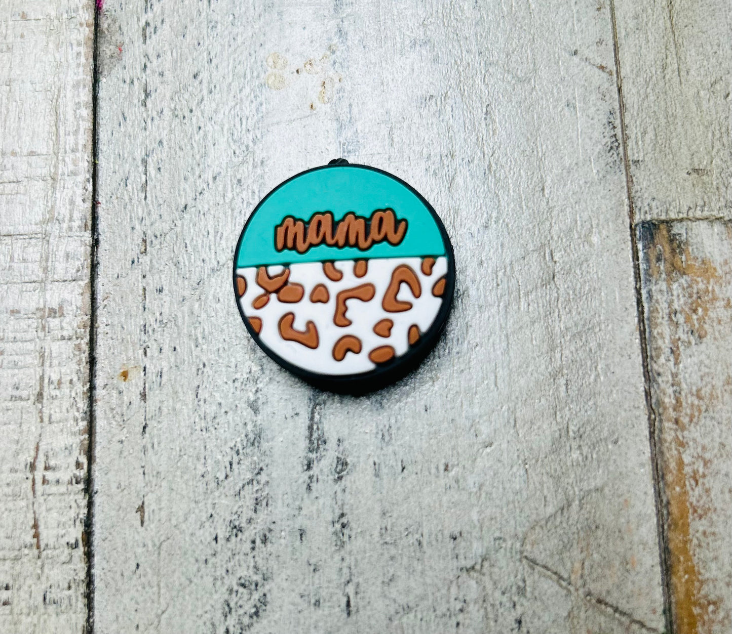 Mama Mode Focal Bead Teal/Brown