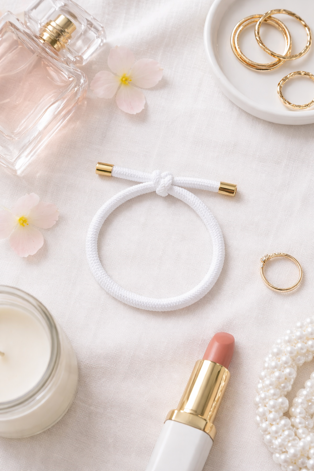 Twisted Knot Hair Tie Bracelet — Gold Tip Elastic