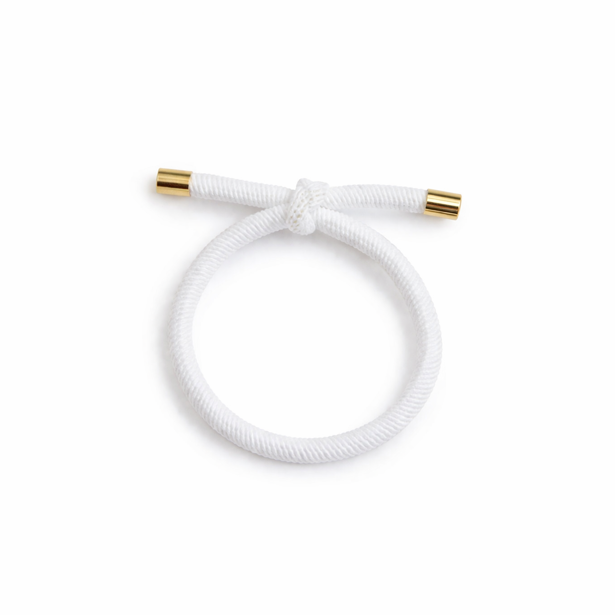 Twisted Knot Hair Tie Bracelet — Gold Tip Elastic