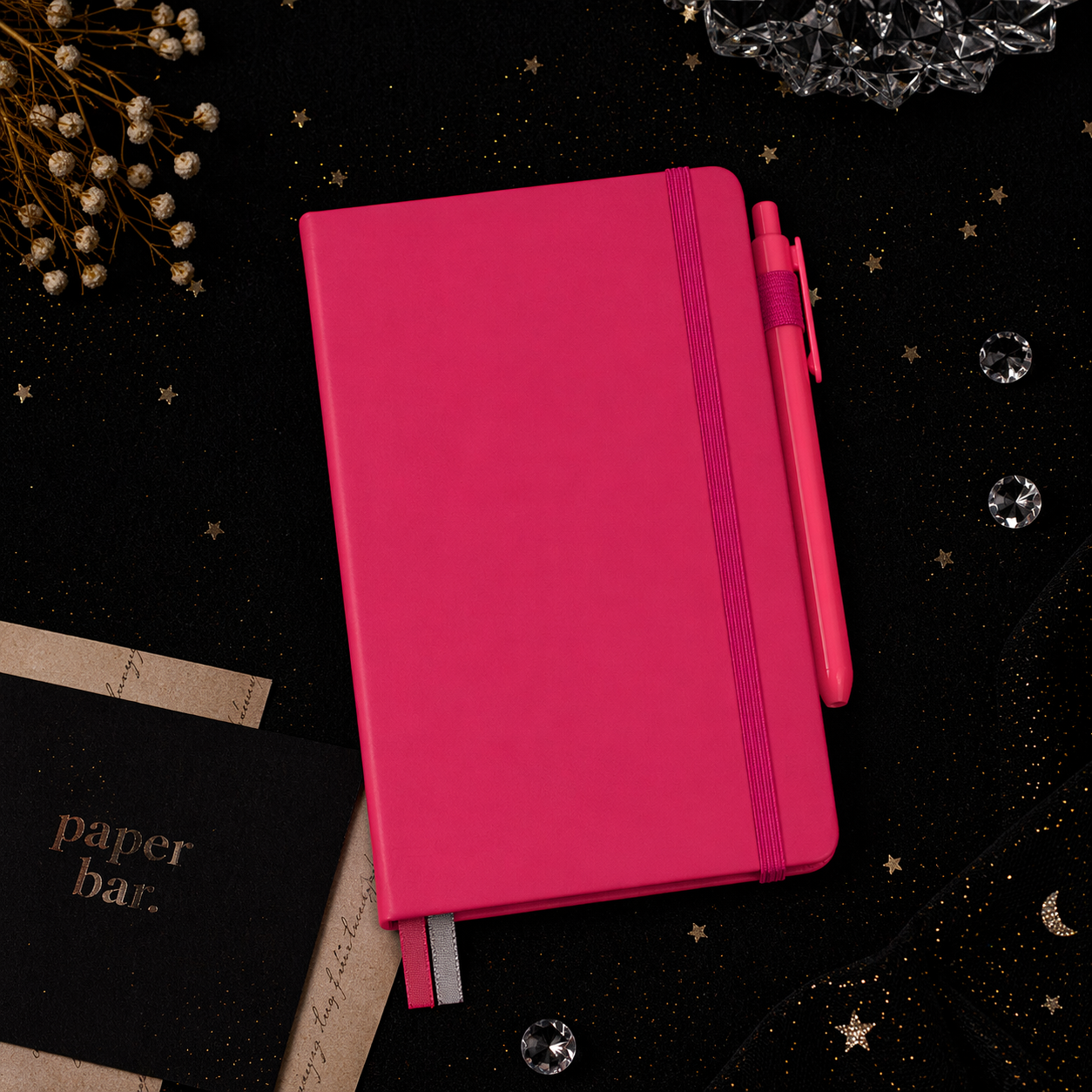 A5 Hardcover Journal Notebook – Elastic Closure + Pen Holder